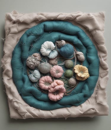 A person wearing protective gloves and a white suit is working with broken pieces of green glass, likely recycling or sorting materials. A large wrench is visible among the debris. A wooden table or shelf is present on the left side, and a tire and various pieces of metal and plastic are scattered around.