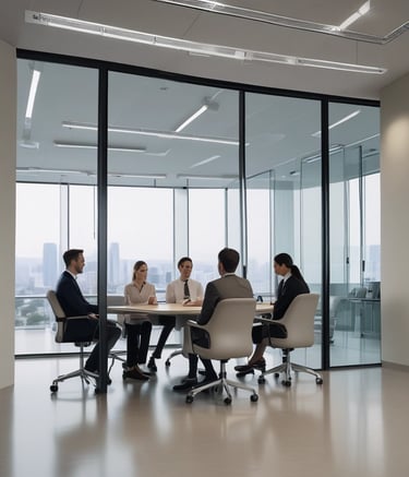 A team of IT consultants collaborating on a project.