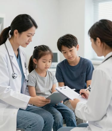 Volunteers organizing a community health event.