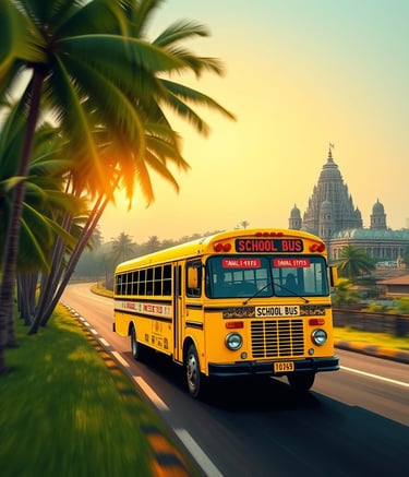 school bus with proper insurance running on the road