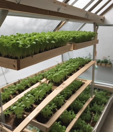 A modern waterfront urban scene featuring a large contemporary white building with numerous windows standing next to a construction site. Bright yellow temporary office units with red accents are set up near the water, displaying the logo of a construction company. Various construction vehicles and equipment are visible, along with graffiti along the water’s edge.