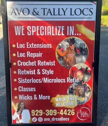Steet sign for Avo and Tally Locs