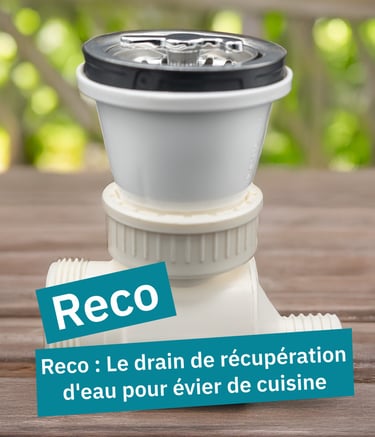 bonde d'évier séparateur d'eau grise et clair