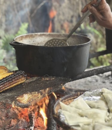 carry, marmite, feu de bois