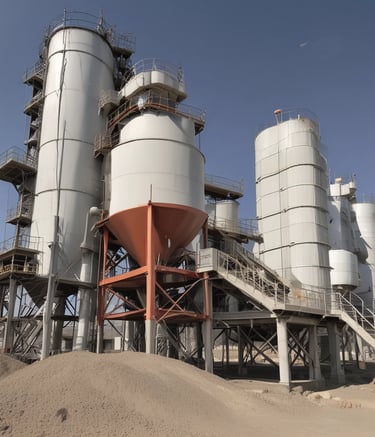 A hand holding a pile of bright blue plastic granules over a larger collection of the same material. The granules have a consistent size and texture, suggesting they are industrially processed. The background shows more of the granules scattered around, with a small portion of a shoe visible on a gray floor.