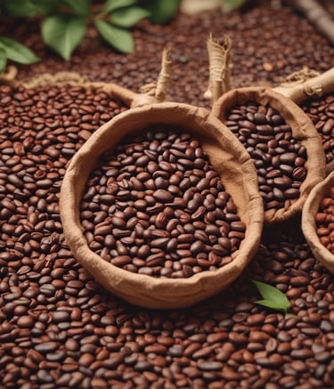 a coffee beans farm with coffee beans and coffee beans