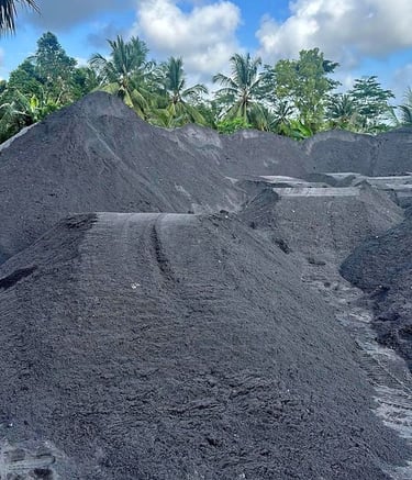 river sand pile