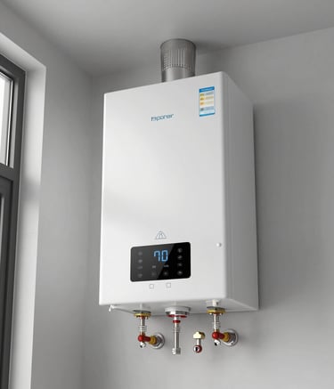 Warm heating system radiators installed in a cozy living room with orange accents