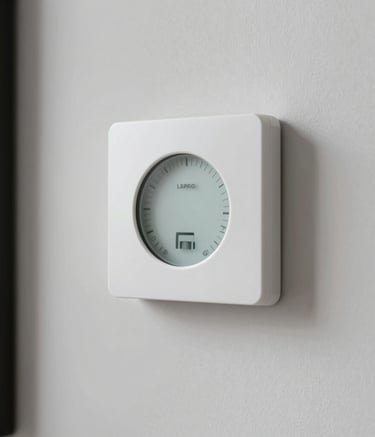Technician performing maintenance on a heating boiler with navy uniform