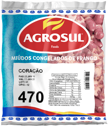 coração congelado peso padrão