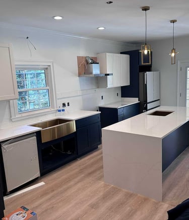 Sleek quartz slab with a polished finish for kitchen