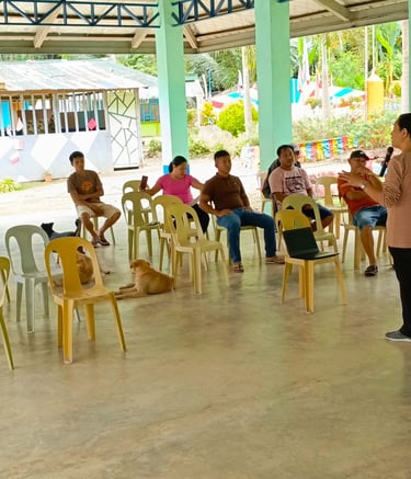 "A briefing during a focus group discussion FGD Philippines"