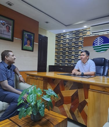 "Our consultant in a brianstroming session with a DENR official Philippines Region 11"