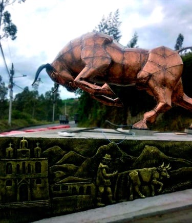 escultura metal toro