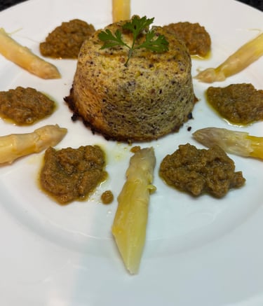Cuisinez l'asperge d'Alsace chez Marmite et Papillote avec cette mousseline d'asperges à la pistache