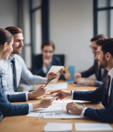 man teaching woman while pointing on gray laptop