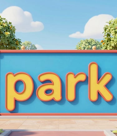 I Love Dino Parc entrance sign featuring a large three-headed dragon statue at an amusement park.