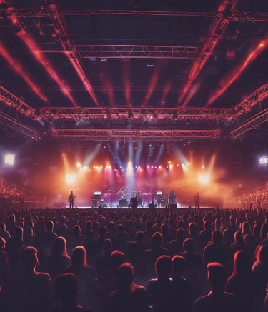 Stylish corporate gala with guests mingling amid elegant decor and lighting.