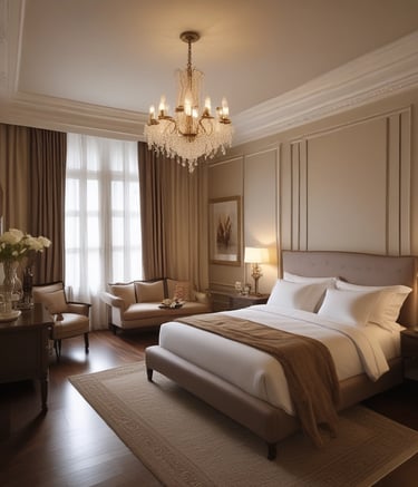 Cozy living room being cleaned with soft pink and purple accents in the background