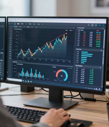 A close-up, high-angle shot of a mechanical keyboard and a high-resolution monitor displaying clean React code. The aesthetic is minimalist and technical, with lighting focusing on the screen glow. The color palette features deep teals (#0A1F26) and soft highlights (#F5F8F8).