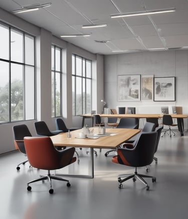 School hallway being treated for insect control by professionals.