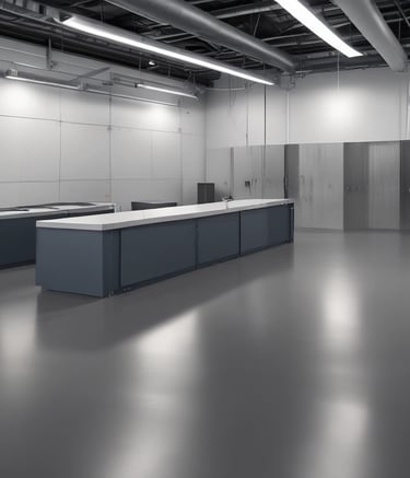 Clean, hygienic food-grade epoxy flooring in a UAE food plant.