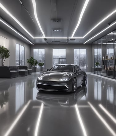 Close-up of anti-slip epoxy coating in a factory setting.