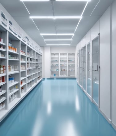 Car park floor with bright line markings and smooth epoxy finish.