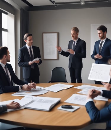 A creative brainstorming session with diverse entrepreneurs.