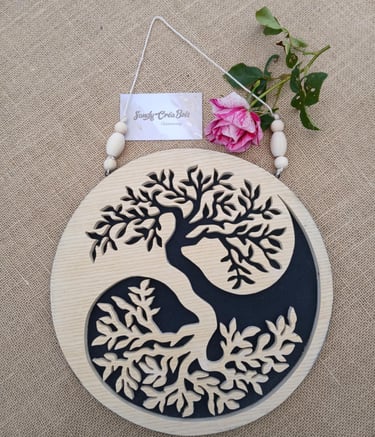 Arbre de vie mural artisanal Ying et Yang