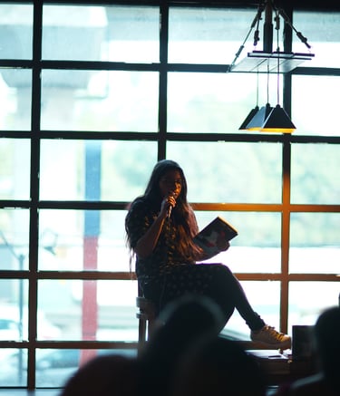 Reshma Joly at an author meet and greet