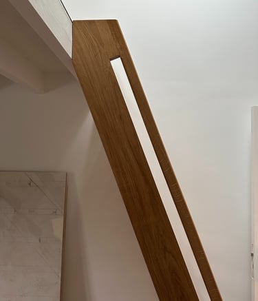 a staircase casement with a wooden staircase casement