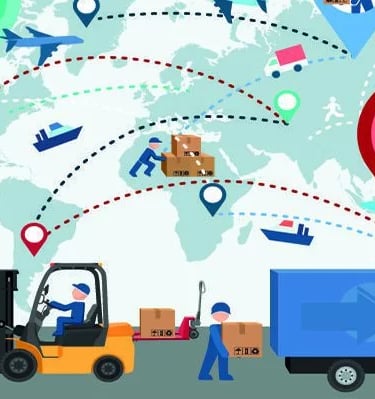 a forklift truck with a forklifter and a forklifter