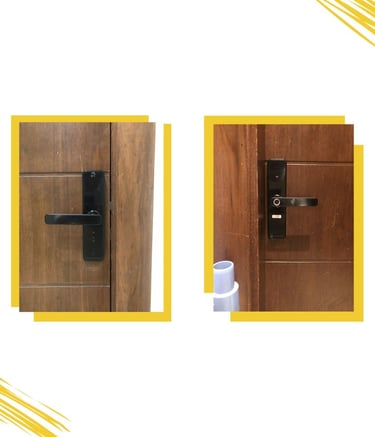 تركيب قفل باب ذكي داخلي