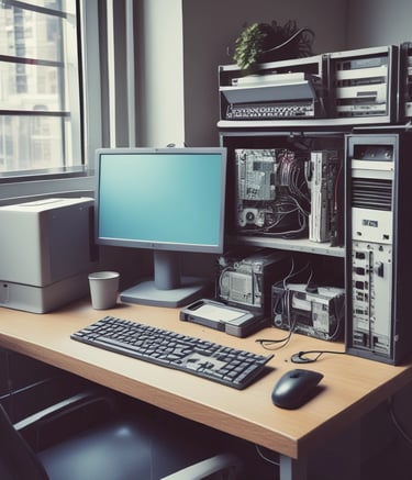 A close-up of a black security camera mounted on a structure, with a bright, warmly lit building with windows in the background. Some raindrops or moisture appear to be present on the camera, suggesting a recent rainfall or high humidity.