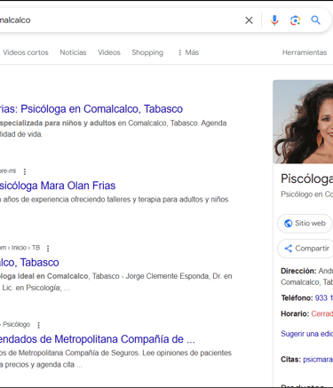 Perfil de GMB para Mara Olan Frias, Socio de Gerenteweb.mx