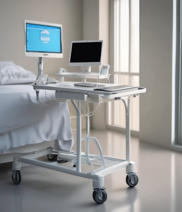 A modern hospital setting showcasing technology in healthcare.