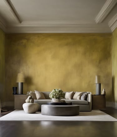 a living room with a couch and a table