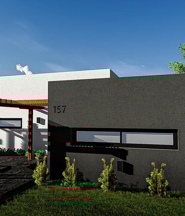 Casa moderna en barrio privado con fachada minimalista y diseño contemporáneo