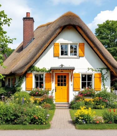 ein Haus, der ein bisschen Cottage-Stil ist