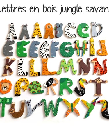 Lettres prénom savane et jungle