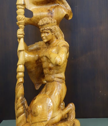 Captain Moroni in Yew wood by Sarah Liptrot