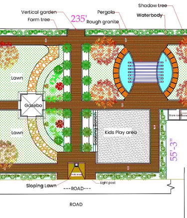 Conceptual landscape design sketch with native plant integration by Garden Designers