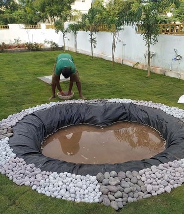 Real-time garden transformation during landscape execution by skilled Garden Designers crew