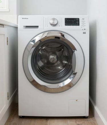 A dilapidated room with a broken appliance lying on the wooden floor surrounded by debris, wires, and dust. The room exhibits signs of neglect with peeling paint and dirt.