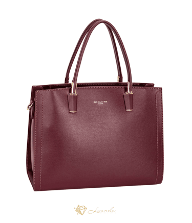 sac à main David Jones Élise bordeaux – chic, pratique et structuré pour femme à Genève