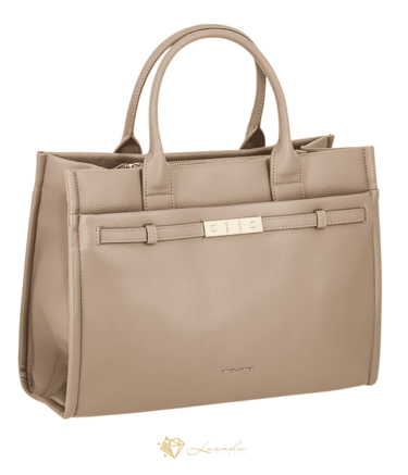 sac à main beige David Jones Clara élégant avec détails dorés – Luanda Steel & Style
