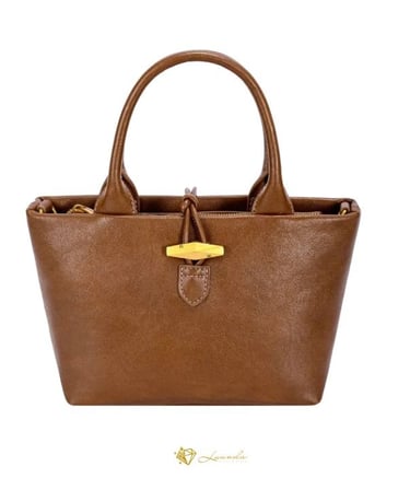 sac à main David Jones marron Camille avec fermoir doré – 23 x 18 x 10 cm – Luanda Steel & Style