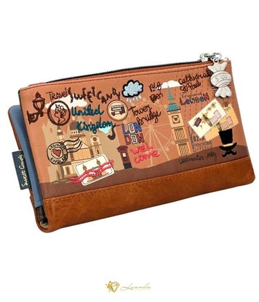 Portefeuille Sweet Candy avec illustrations de Londres et détails brodés