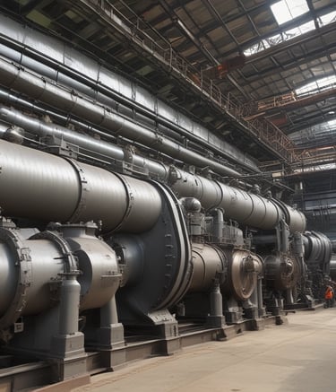 Engineers and supervisors collaborating over blueprints at a construction site.